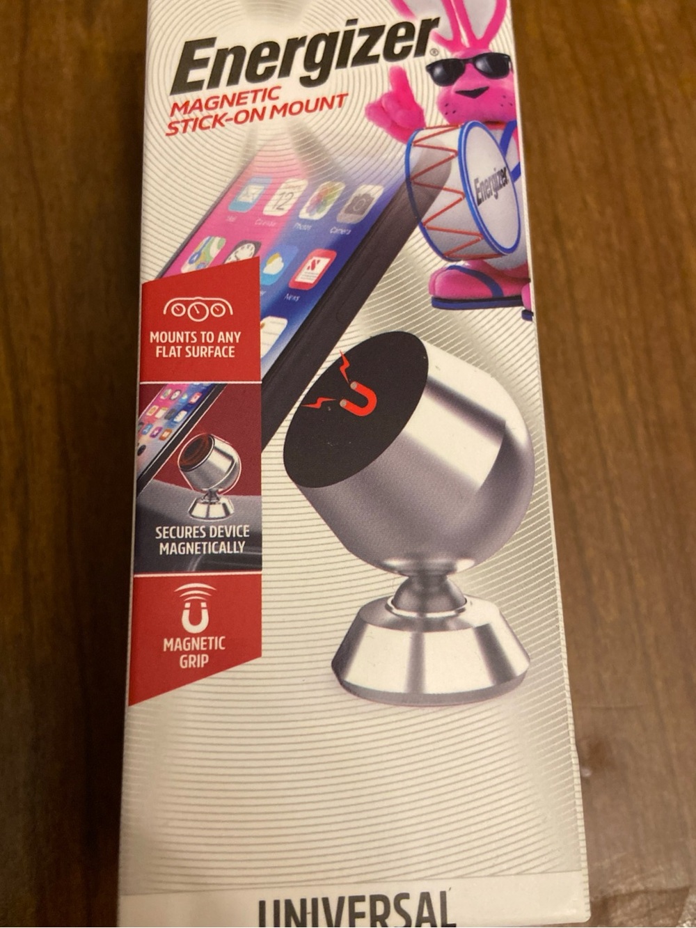 Energizer Magnetic Stick On Mount Universal Silver.